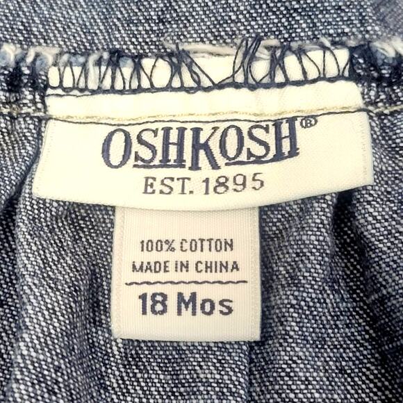 Vintage Oshkosh Denim Butterfly Embroidered Dress Size 18 months - Picture 4 of 7